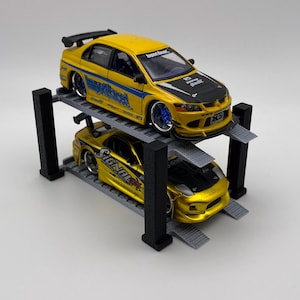 1:64 Scale Hotwheels Diecast Matchbox 4 Post Lift Display 2 tier