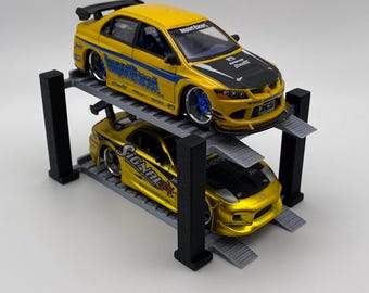 1:64 Scale Hotwheels Diecast Matchbox 4 Post Lift Display 2 tier. Set of 2