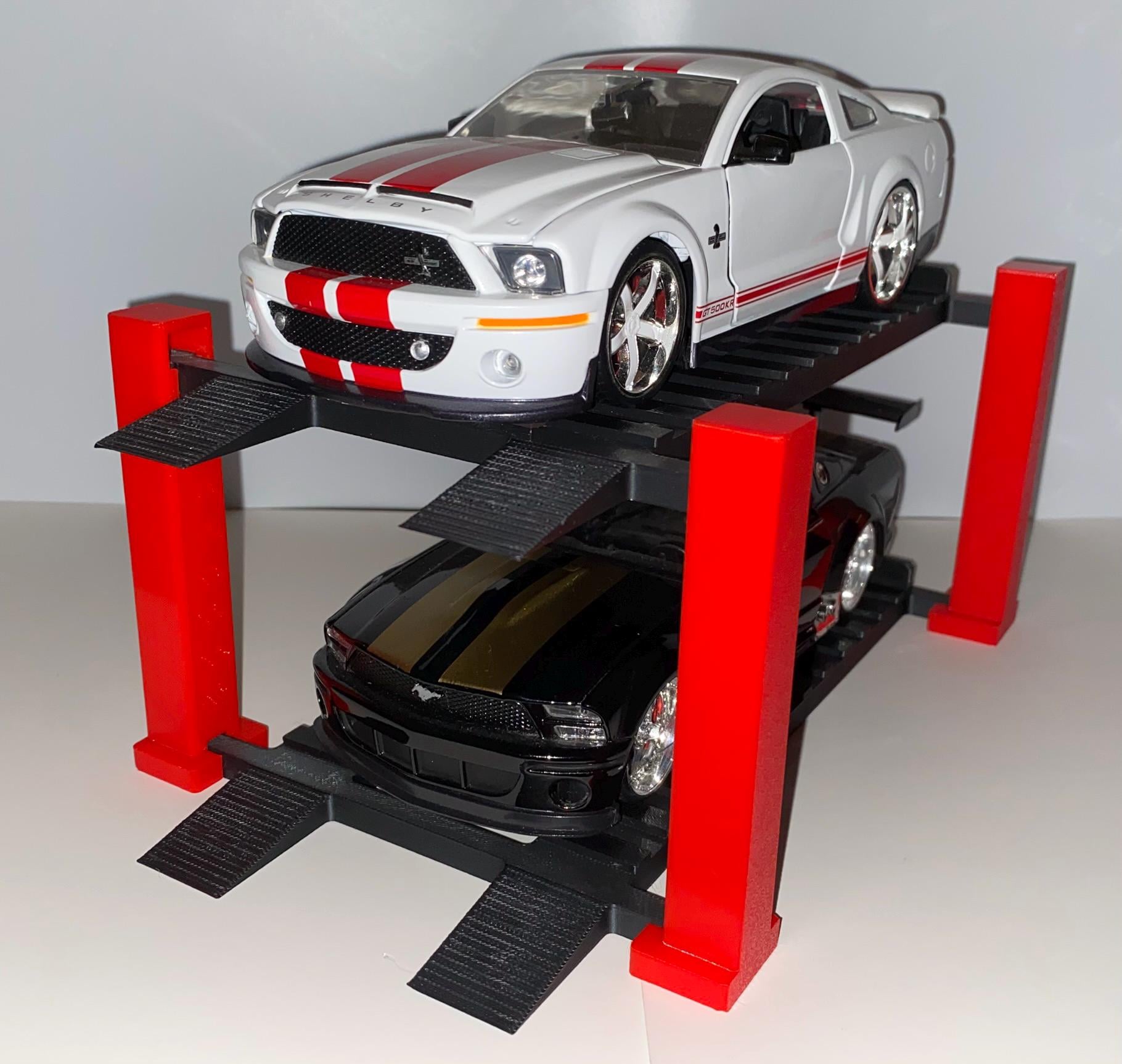 1:24 Scale Hotwheels Diecast Matchbox 4 Post Lift Display 2 Tier