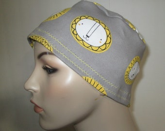 Chemo Women's Bucket  Hat Sunny Lions Play Sleep Cap, Cancer Hat, Alopecia   Chemo Hat