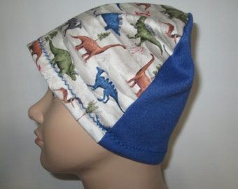 Kids Dinosaur Print Children  Lightweight  Hat -Chemo, Cancer, Alopecia,Sleep Cap, Summer Chemo Hat