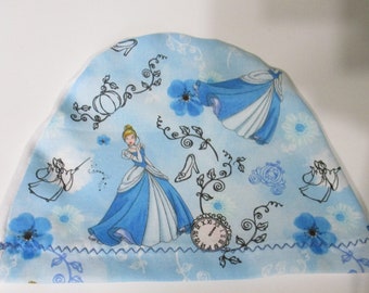 Kids Princess in Blue Chemo Print  Lightweight  Hat  Cancer, Alopecia, Sleep Cap, Child Chemotherapy Cap