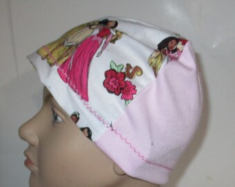 Bonnet chimio pour enfants, imprimé diverses princesses, chapeau léger pour enfants - chimio, cancer, alopécie, bonnet de nuit, bonnet chimio d'été