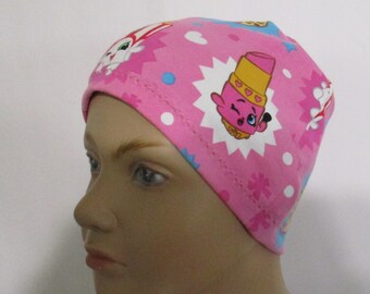 Kids Stretch  Pink Knit  Children Size  Hat -Chemo, Cancer, Alopecia,Sleep Cap