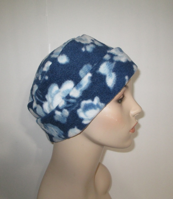 Striking Floral   Anti Pill FleeceCancer Pillbox Chemo Alopecia Warm Winter Hat 