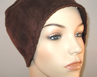 Brown Anti Pill Fleece Hat, Winter Hat, Cancer, Chemo Hat, Alopecia