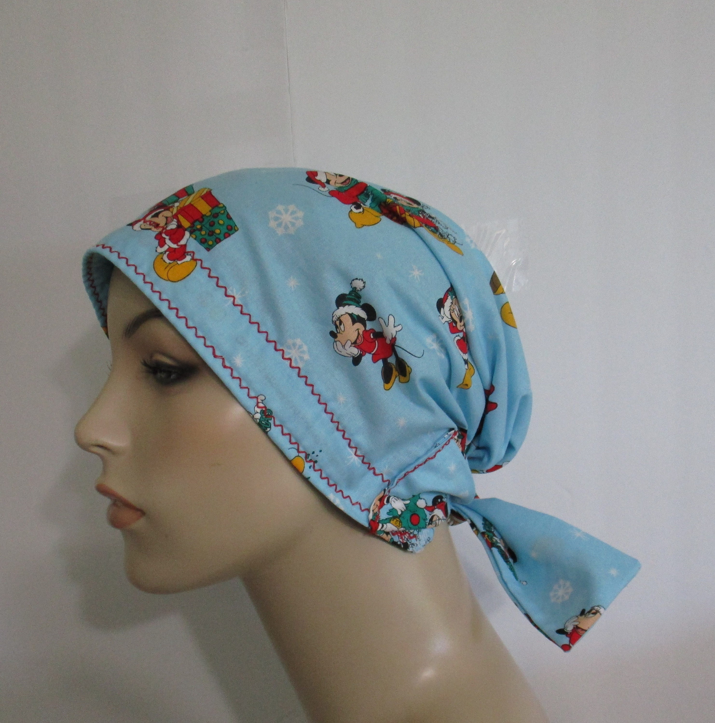 Christmas Chemo Cap Minnie Mickey 