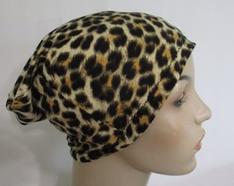 Unisex Chemo Hat Animal Print  Slouch Beanie   Alopecia