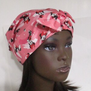Chemo Hat Minnie in Pink New Print Cancer Hat, Alopecia, Head Cover image 2