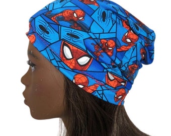 Bonnet de chimio en tricot extensible Spider Man, yoga souple, motards, cancer, couvre-chef, alopécie, tenues de plage