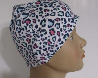 Kids Baby Chemo Hat Cheetah Print Cotton Stretch Knit  Children Size  Hat