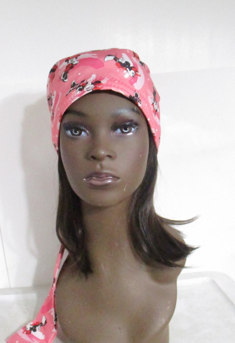 Chemo Hat Minnie in Pink New Print Cancer Hat, Alopecia, Head Cover image 4