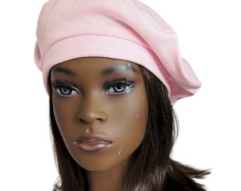 Womens Pink French Beret, Turban, Chemo Hat, Hats for Hair Loss, Available in Many Colors