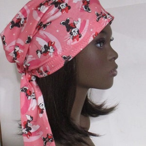 Chemo Hat Minnie in Pink New Print Cancer Hat, Alopecia, Head Cover image 1