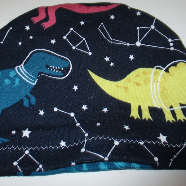 Space Dinosaurs, Kid's Chemo Hat, New Dino Print, Constellations, Children's Accessories, Hair Loss, Alopecia