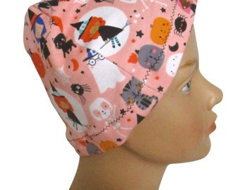 Chemo Hat All Halloween Kids Stretch  Children Size  Hat - Trick or Treat Cancer, Alopecia,Sleep Cap