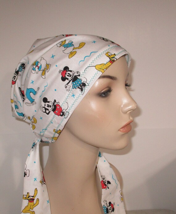 Chemo Hat Mickey Donald Goofy Pluto Print Cancer Hat Alopecia - Etsy