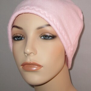 USA Pink  Anti Pill Fleece Hat, Winter Hat, Chemo Hat Cancer, Chemo Hat, Alopecia