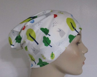 Women's Summer Print Chemo Hat  Slouch Beanie   Alopecia Cancer Hat Yoga Exercise Running Beach Hat