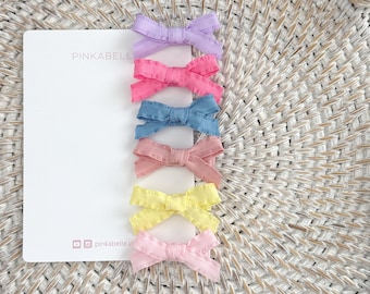 Pastel Baby Hair Bow Clips – 2" Ribbon Bows, Non-Slip Alligator Clip