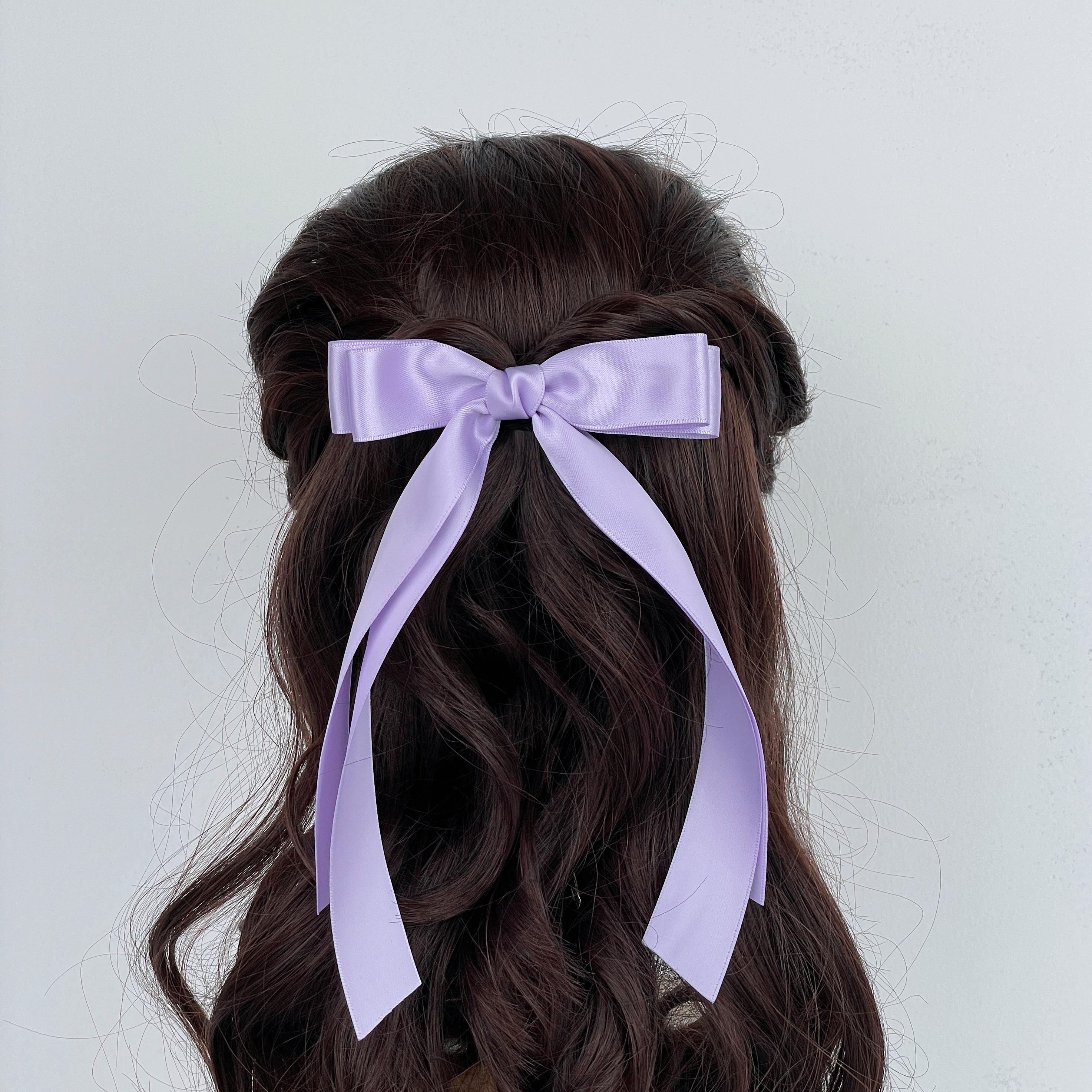 Satin-Haarschleifen Mit Rüschen & Quaste – 14 Cm, Cremefarben, Mit Metall-Klemme