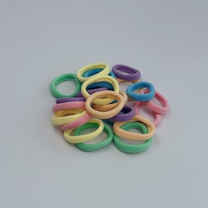 Pastell Nylon Haargummis: Weiche, Elastische Pferdeschwanzhalter - 12 Stk