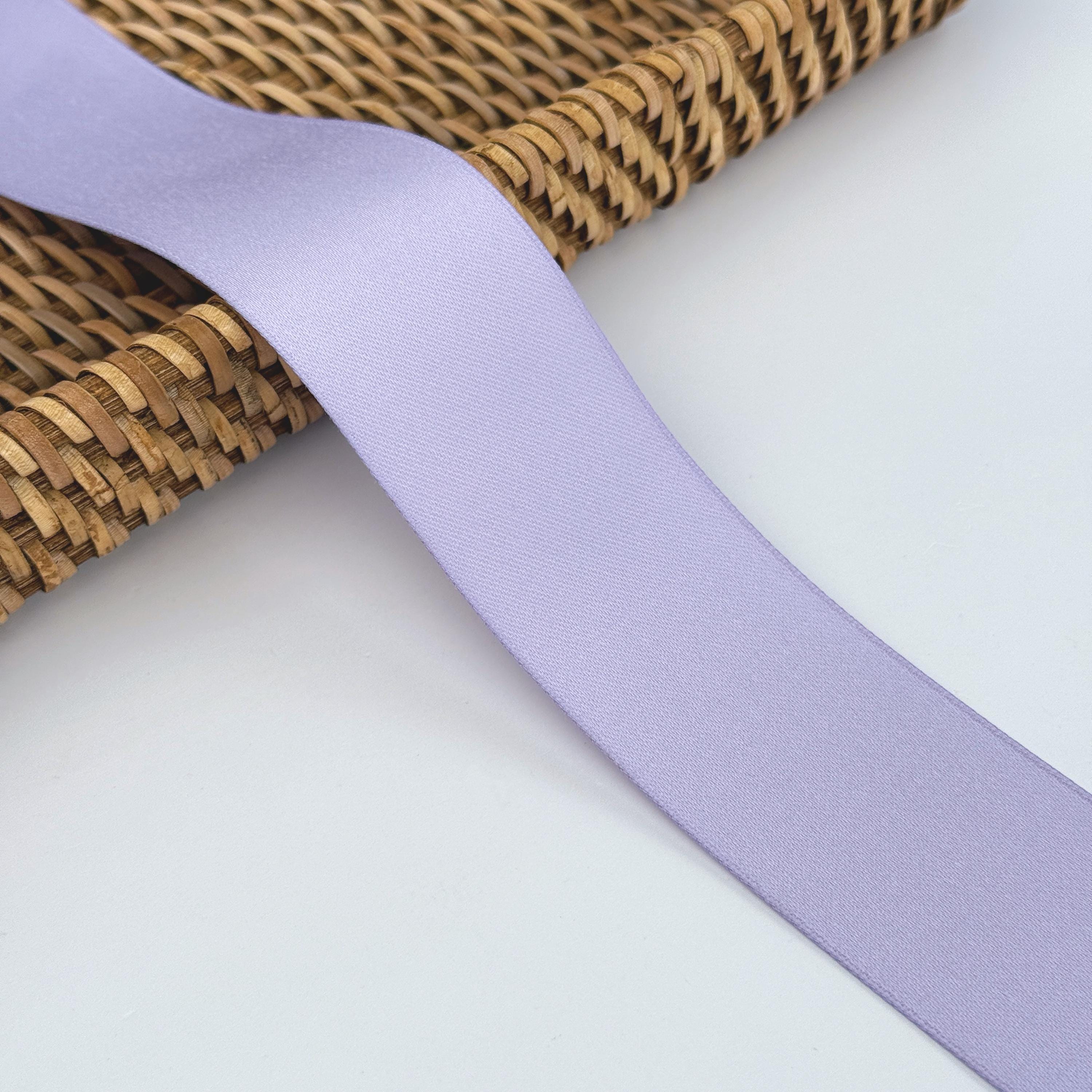 Purple Matte Cotton Blend Ribbon - Thick Double Sided Fabric Ribbon for ...