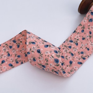 Pink Floral Fabric Ribbon Trim: Vintage Style Craft Ribbon