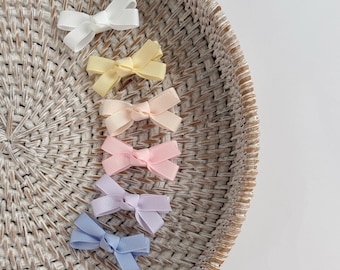 Baby Hair Bow Clips, Fully Lined Grosgrain Alligator Clips Mini Size