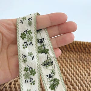 Embroidered Floral Ribbon Trim: Vintage Jacquard Sewing and Crafts G: Sage