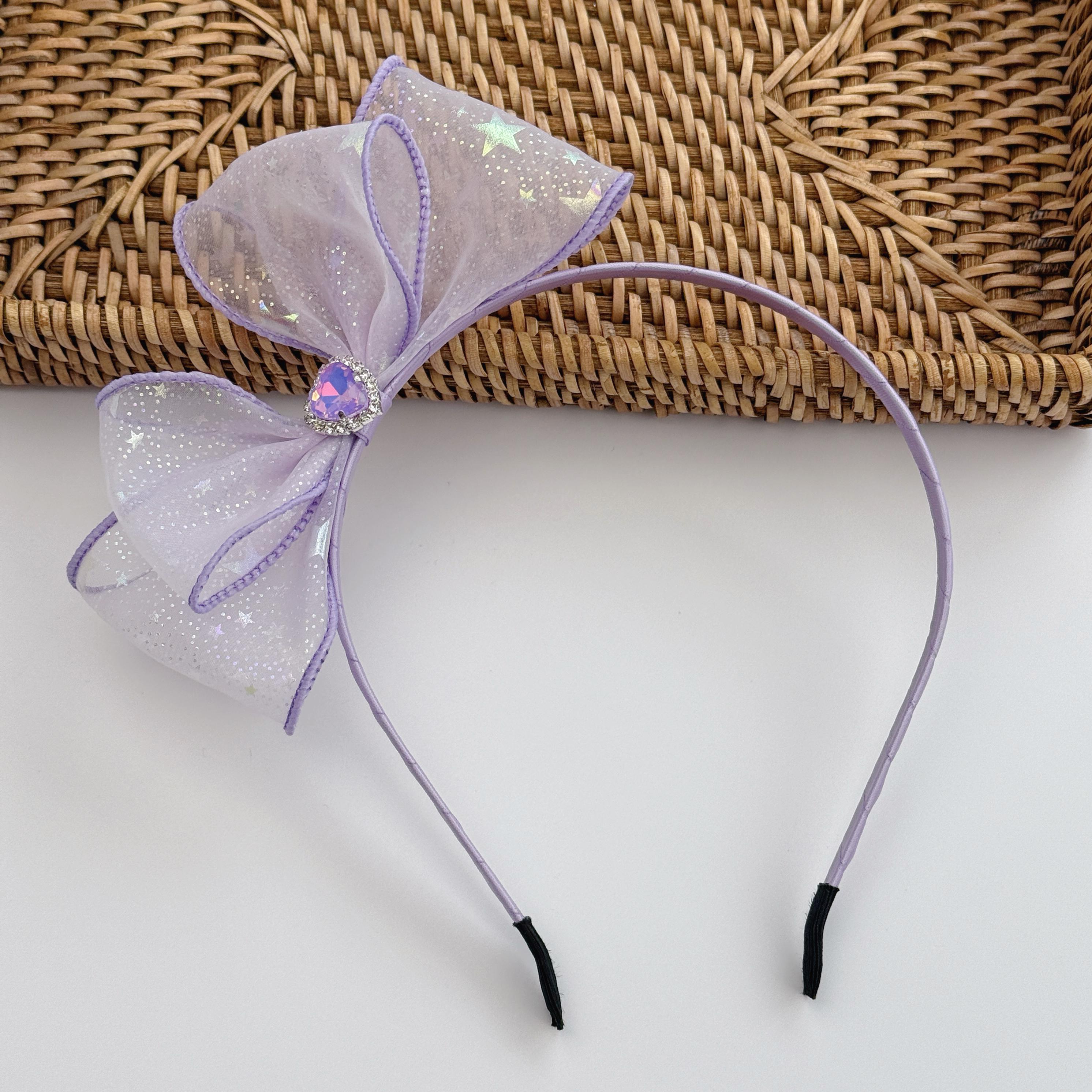 Teaaha Fascia elastica con strass per capelli da donna e adolescente, con cristalli scintillanti, per ragazze, con doppio cristallo, lato con strass, antiscivolo, fascia elastica per capelli da donna
