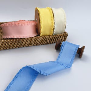 Pastel Ruffled Edge Satin Ribbon: 1.5&quot; Double Sided Trim