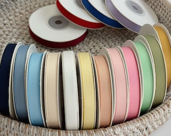 Matte Cotton Blend Satin Ribbon – 10mm Double Sided Fabric for Crafts, Bows, Sewing