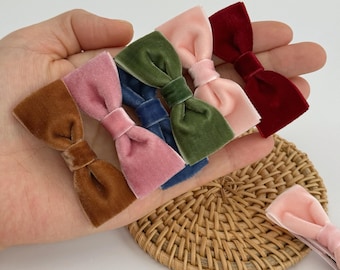 Velvet Bow Hair Clip Set – Baby Toddler Hair Accessories