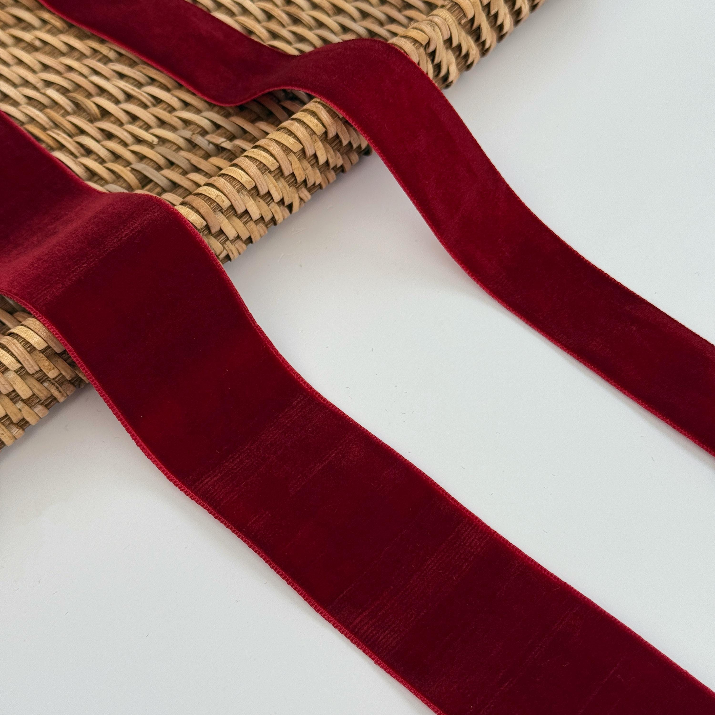 Red Rvelvet Ribbon Red Velvet Ribbon: Fall Crafts, Gift Wrapping, Christmas Decor - Etsy