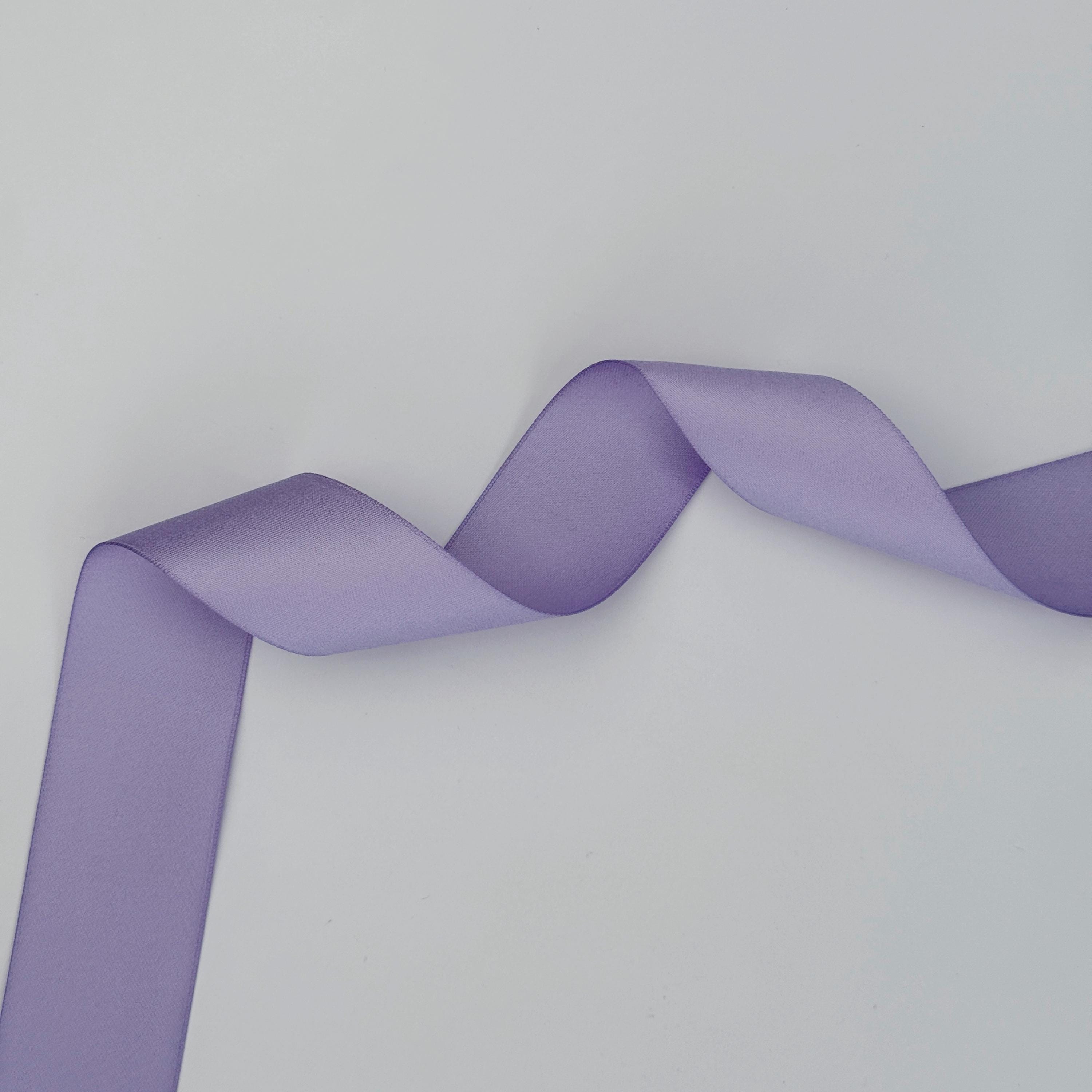 Purple Matte Cotton Blend Ribbon - Thick Double Sided Fabric Ribbon for ...
