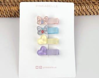 Baby Girl Mini Hair Clips – Ribbon Bow, Nonslip Alligator Clip