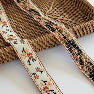 Embroidered Floral Ribbon Trim: Vintage Jacquard Sewing and Crafts image 14