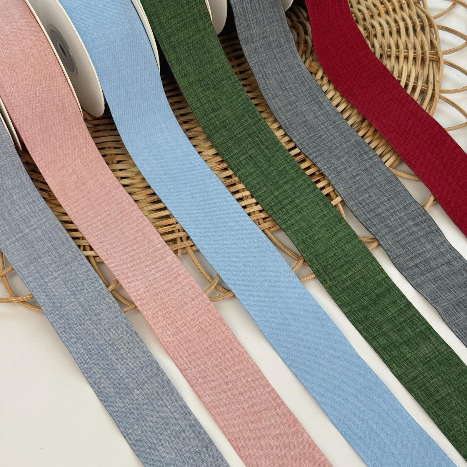 Cotton Linen Ribbon – 4cm Wide | Neutral Fabric Trim for Hair Bows ...