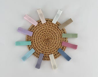 Grosgrain Ribbon Alligator Hair Clips, Baby Fine Hair, Non-Slip
