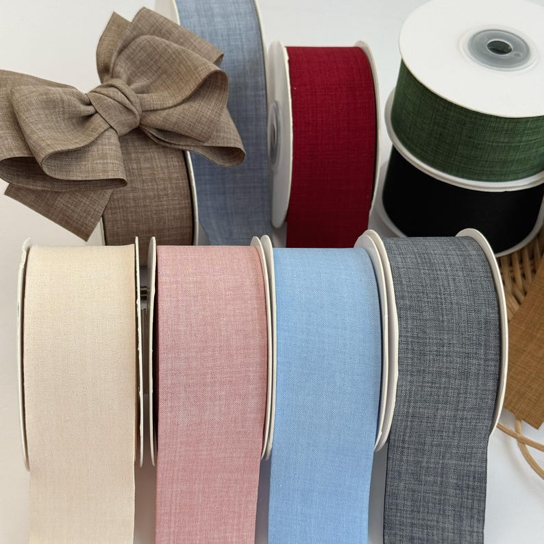 Cotton Linen Ribbon – 4cm Wide | Neutral Fabric Trim for Hair Bows ...