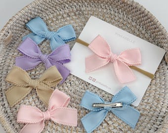 Pastelkleurige babyhaarstrik, zacht geschulpte randaccessoire voor peuters paasstrik
