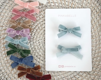 Velvet Bow Hair Clips - Fully Lined Soft Baby & Toddler Hair Accessories