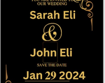 Summertime Elegance: Black & Gold Wedding Invitations