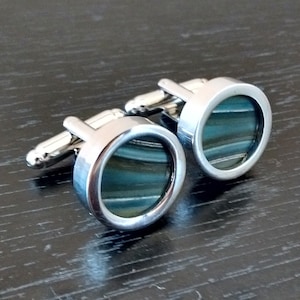 SALE - Auto Metal Engine Gasket Cufflinks - &quot;Marble Swirl&quot; - Car Part Cufflinks - Gift for Car Guy - Engine Art Cufflinks - Unique Cufflinks