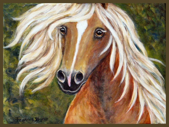 Horse Painting Palomino Haflinger Equine Art Whimsical Etsy