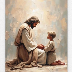 Jesus and Boy, Christian Painting, Jesus with Boy, Jesus Painting, LDS Art, Bible Prints, Jesus with Children, Jesus Picture, Christian Art
