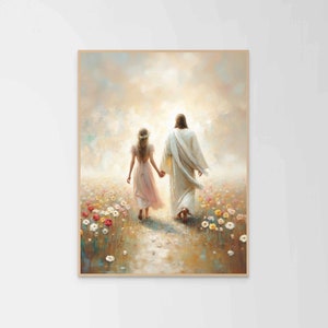Walk with Christ, Christian Art, Jesus Walking with Woman, Jesus Art, LDS Art, Bible Wall Art, Christian Printable Art, Jesus and Girl Art