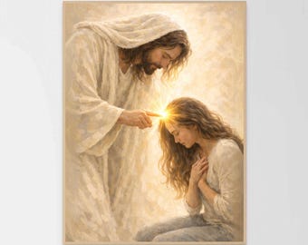 Healed by Christ, Christian Wall Art, Jesus Healing Woman, Jesus Art Print, Bible Art, LDS Art, Religious Decor, Jesus Wall Art
