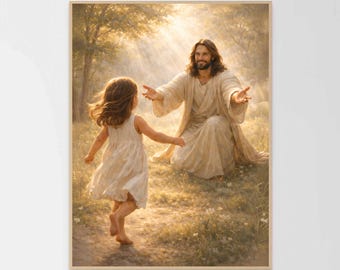 Welcome Home, Christian Wall Art, Jesus with Girl, Jesus Art, Christian Art Prints, Bible Art, LDS Art, Religious Art, Christian Artwork